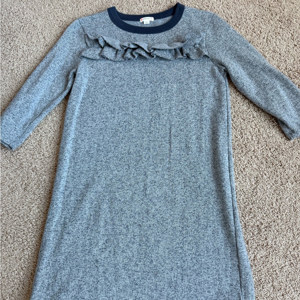 Crewcuts Girls Heathered Gray Ruffle Sweater Dress | Size 16